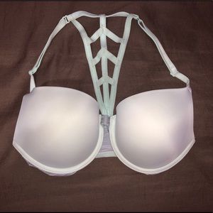 Mint green front close bra